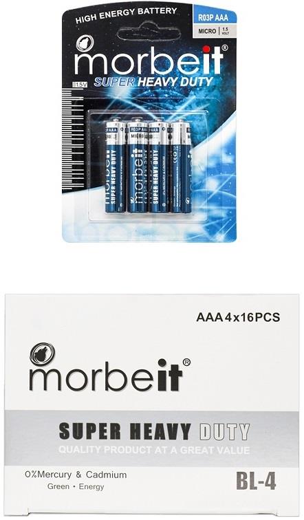 موربیت باطری نیم قلمی کارتی4عددی 16بسته