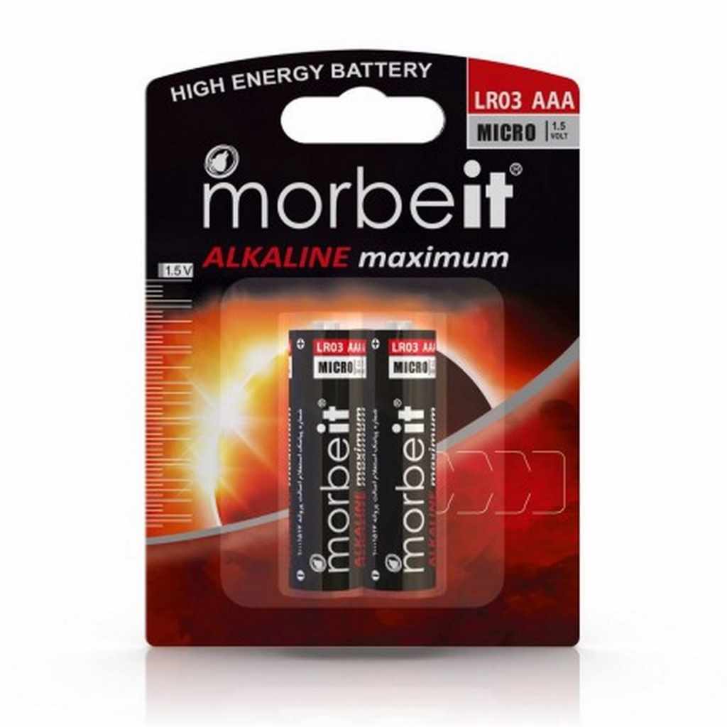 موربیت باطری نیم قلمی کارتی آلکالاین2عددی16بسته