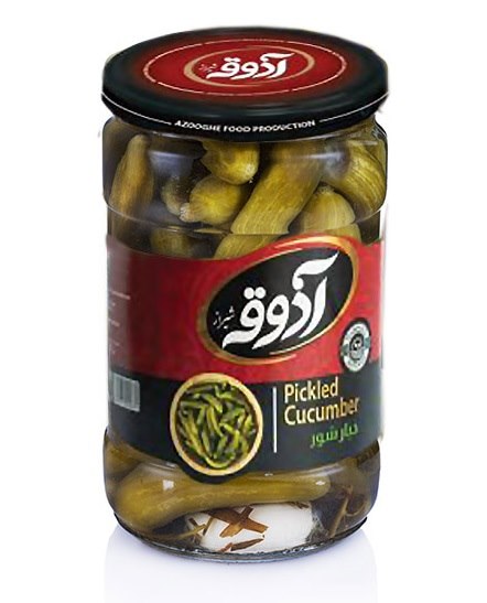 آذوقه خیارشورشیشه ممتاز750گرم12عددی