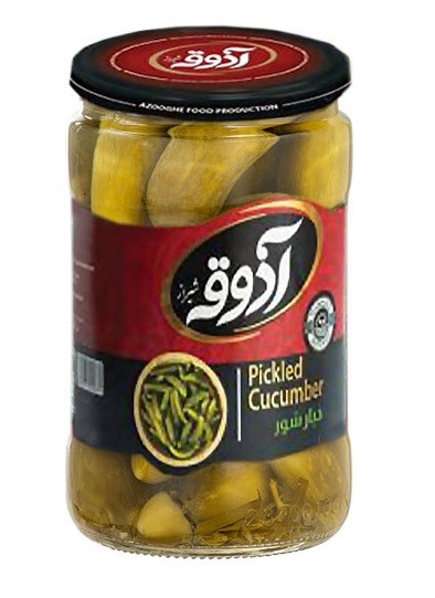 آذوقه خیارشورشیشه درجه یک 750گرم12عددی
