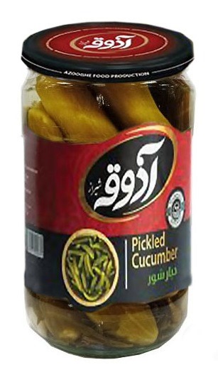آذوقه خیارشورشیشه درجه دو750گرم12عددی