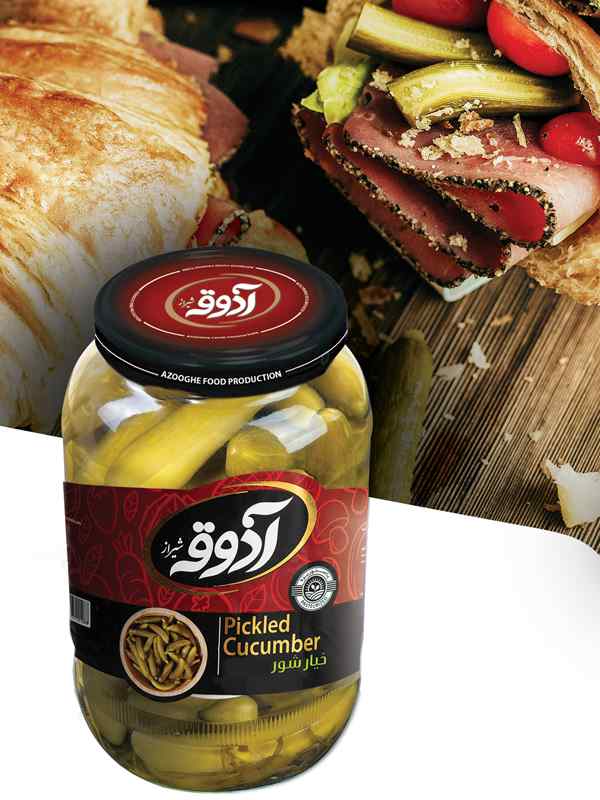 آذوقه خیارشورشیشه درجه دو1500گرم6عددی