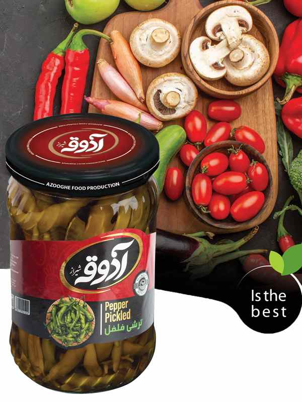 آذوقه ترشی فلفل شیشه750گرم12عدد