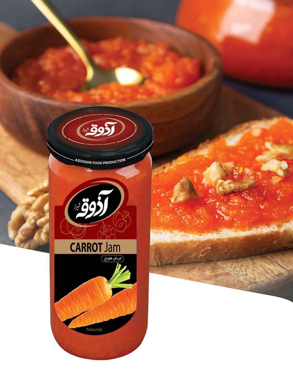 آذوقه مربای هویج شیشه بلند300گرم12عددی