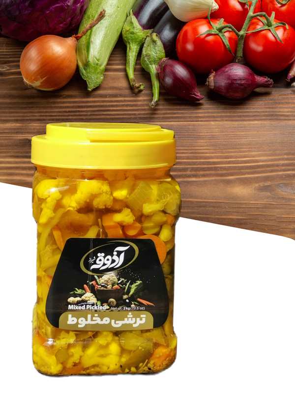 آذوقه ترشی مخلوط درشت پت2کیلویی4عددی