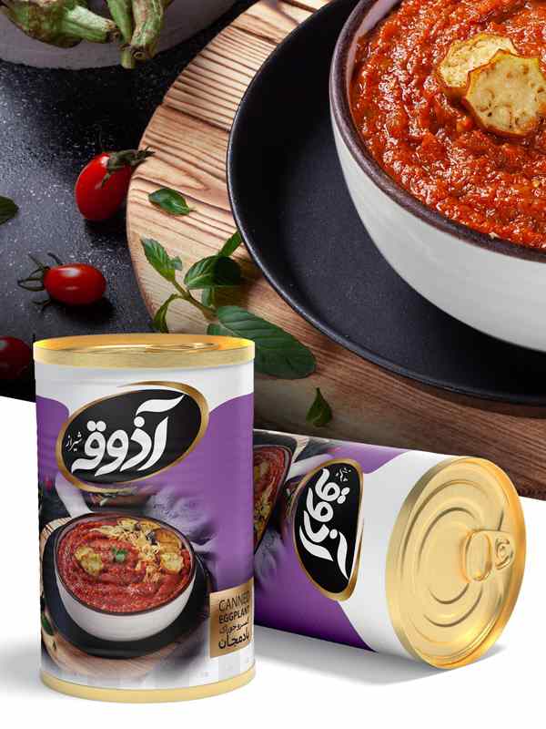 آذوقه کنسرو خوراک بادمجان400گرم12عددی