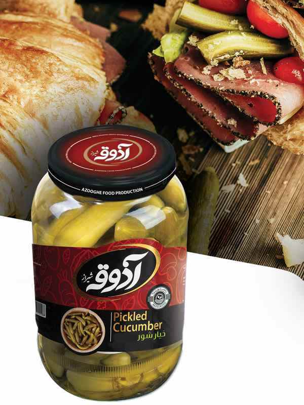 آذوقه خیارشورشیشه درجه دو1500گرم6عددی169