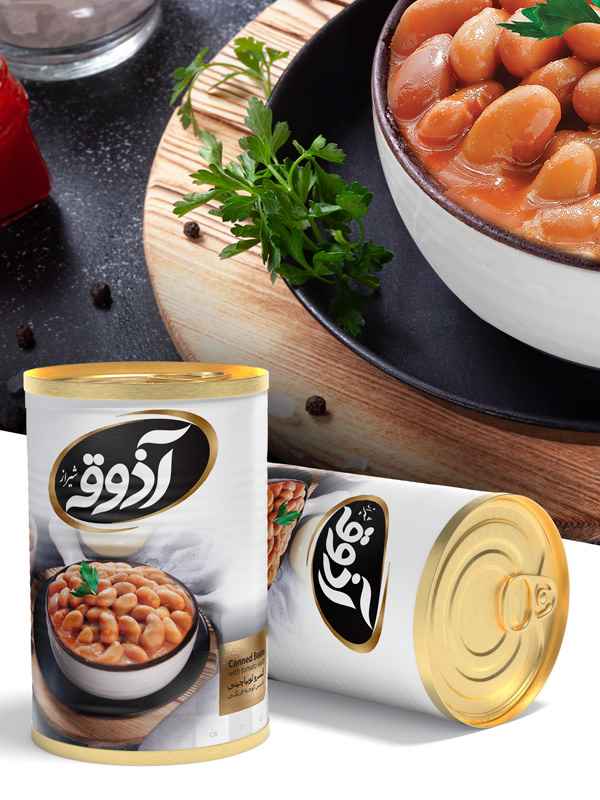 آذوقه کنسرو لوبیا با قارچ 400گرم12عددی74