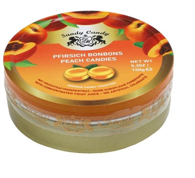 سندی آبنبات قوطی فلزی با طعم هلو 150 گرمی