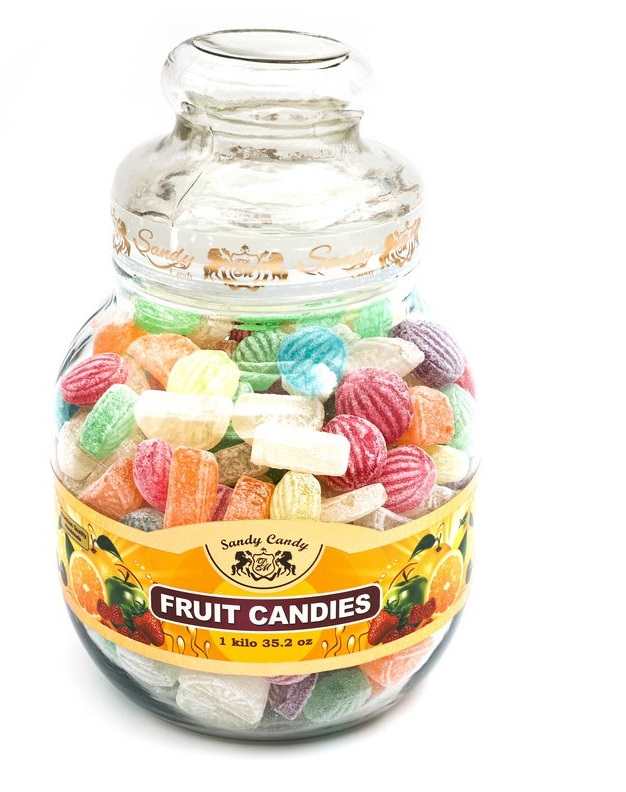 سندی آبنبات شیشه با طعم مخلوط میوه  1 کیلویی
