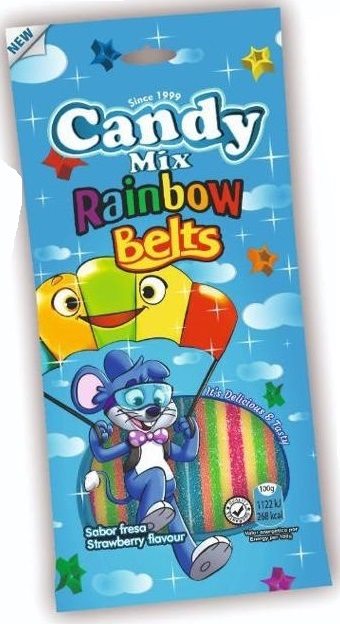 پاستیل نواری رنگین کمانی85گرم کندی کد0010