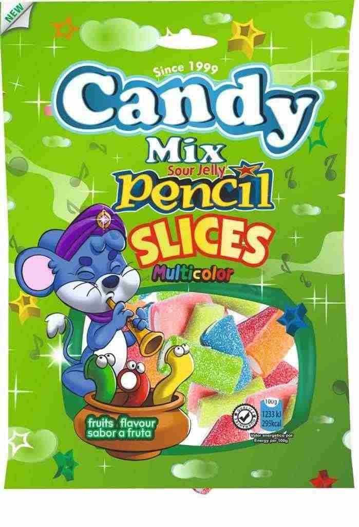 پاستیل مدادی لقمه میوه ای50گرم کندی کد0164