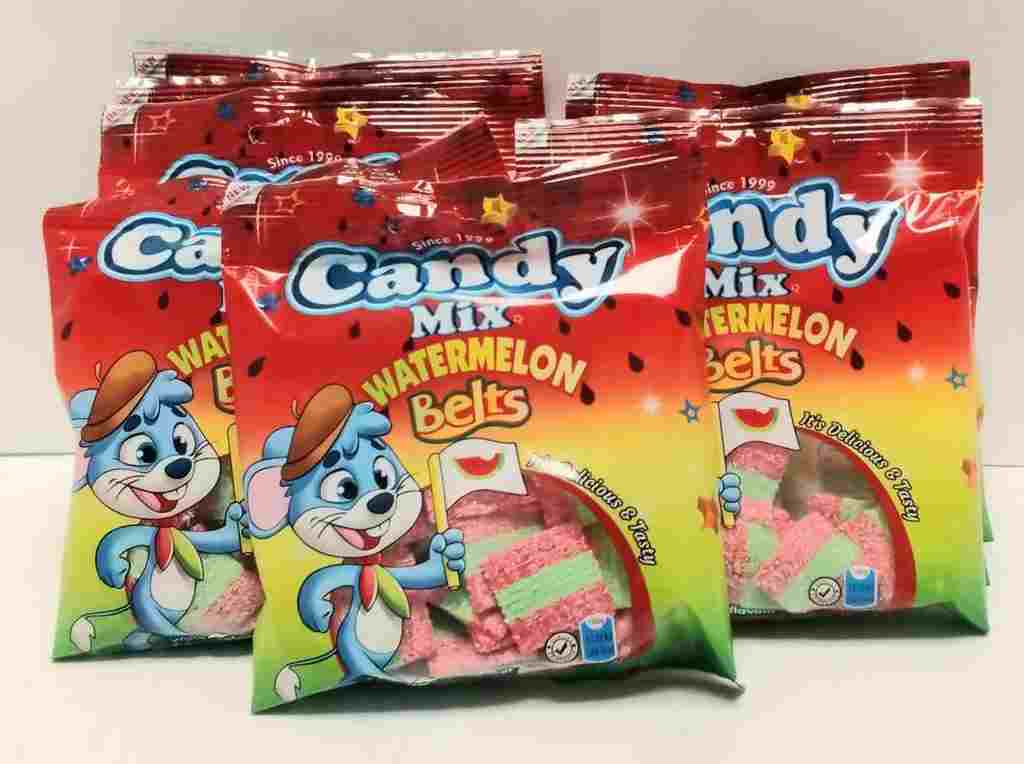 پاستیل نواری لقمه ای هندوانه50گرم کندی کد0454