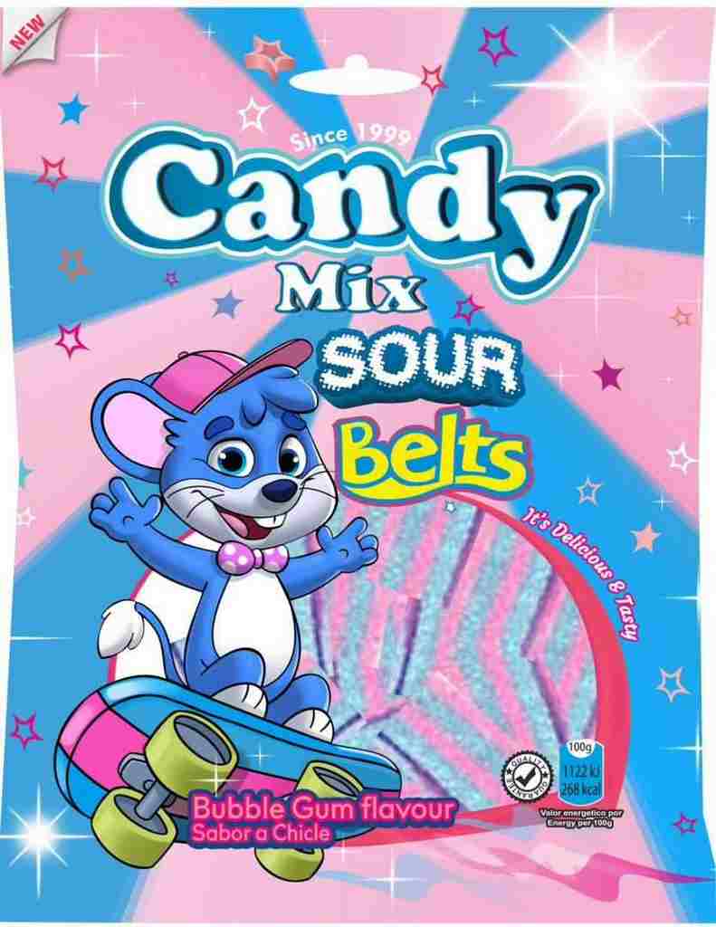 پاستیل نواری لقمه ای آدامسی 50گرم کندی کد0546