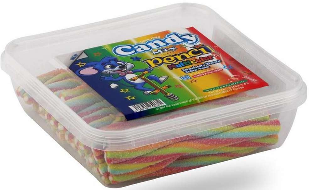 پاستیل مدادی رنگین کمانی بلند 1کیلویی کندی کد0379