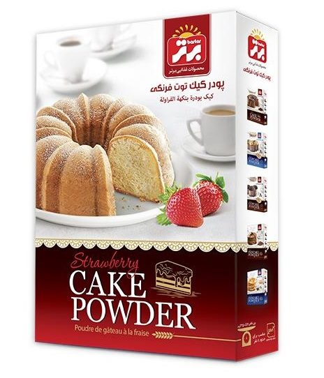 برتر پودر کيک توت فرنگی 450 گرم جعبه12عددی