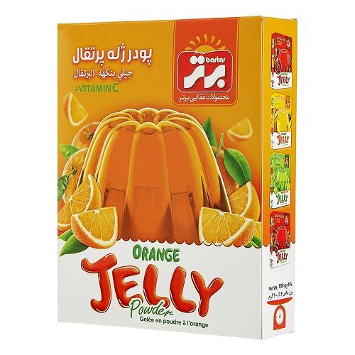 برتر پودر ژله پرتقالی 100 گرم جعبه12عددی