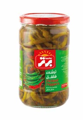برتر ترشی فلفل سبز و قرمز670گرم شیشه 12عددی