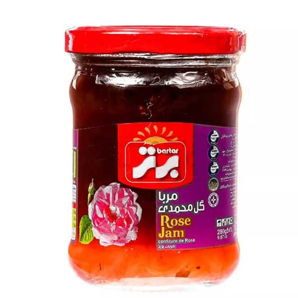 برتر مربا گل محمدی شیشه 290 گرم 12 عددی