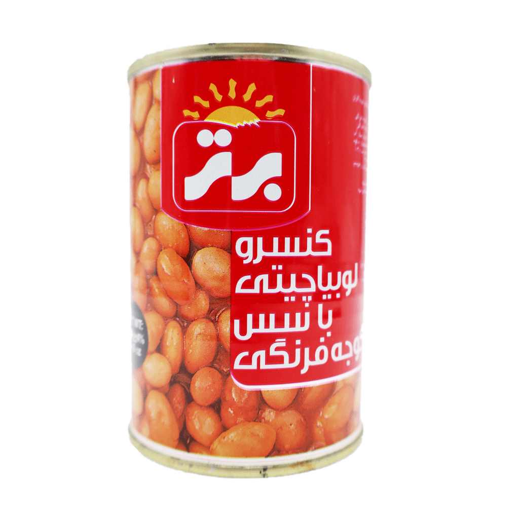 برتر کنسرو لوبیا چیتی با سس گوجه 420 گرم 12عددی