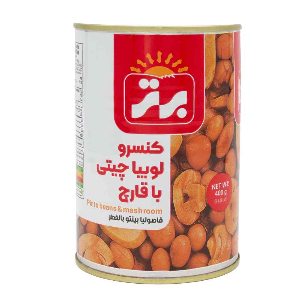 برتر کنسرو لوبیا چیتی با قارچ 420 گرم 12عددی