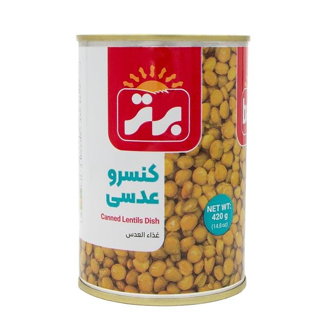 برتر کنسرو عدسی 420 گرم قوطی 12عددی