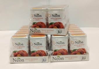 قرص خوش بوکننده دهان نئون هلو استند12عددی