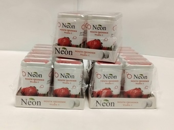 قرص خوش بوکننده دهان نئون توت فرنگی استند12عددی