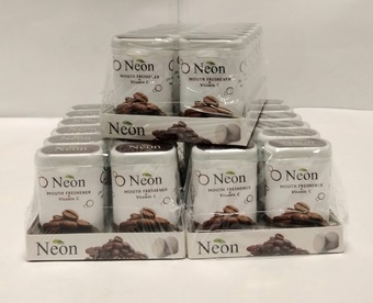 قرص خوش بوکننده دهان نئون قهوه استند12عددی