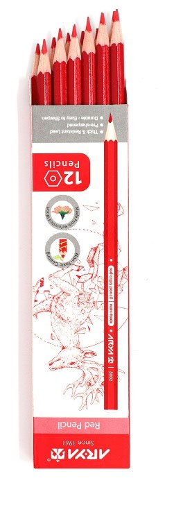 آریا مداد قرمز 12 عددی کد 3002