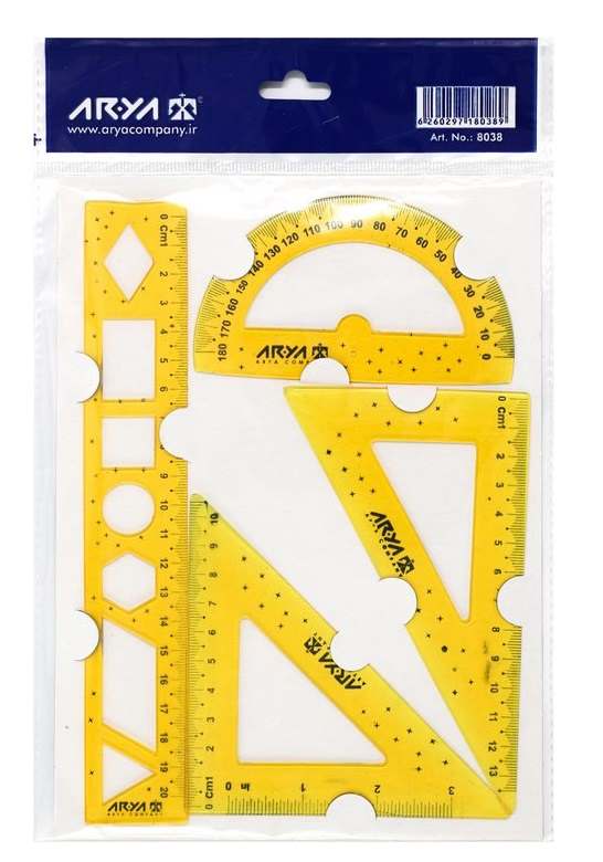 آریا ست خط کش 4 تکه ژله ای کد 8038