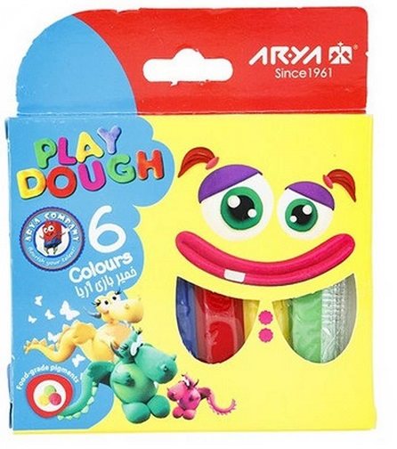 آریا خمیر بازی 6 رنگ مقوایی کد1057