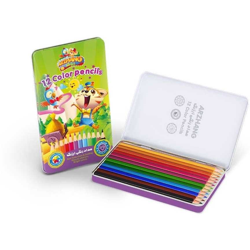 آریا مداد رنگی 12 رنگ فلزی ارژنگ کد 3320